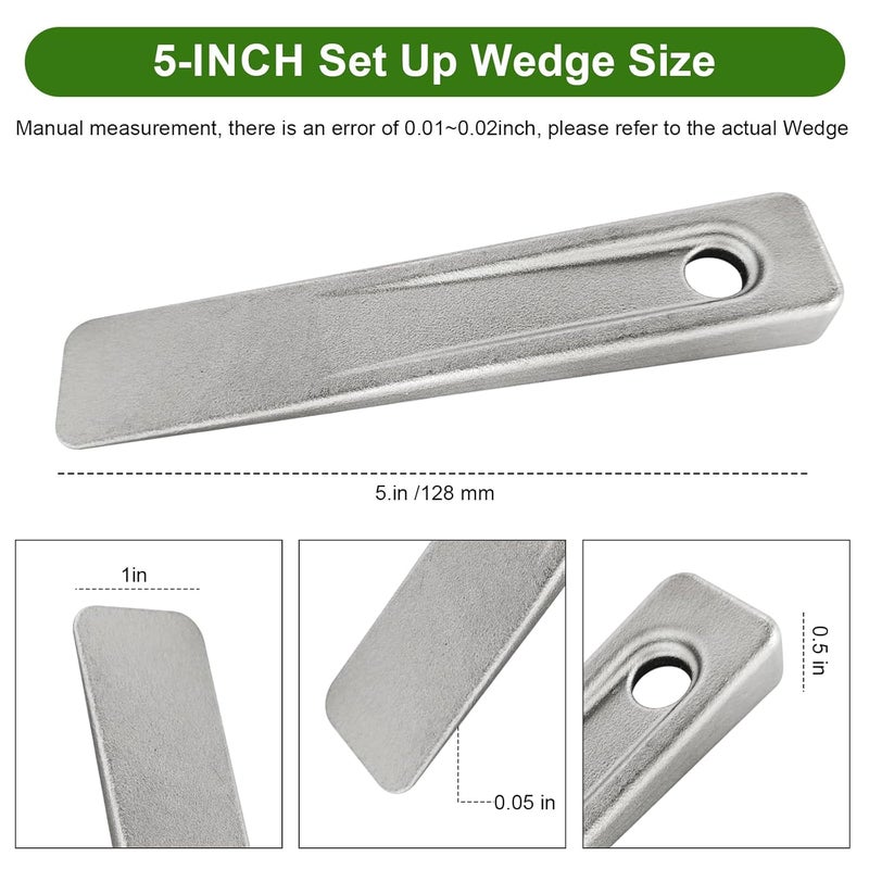 HEBRAR WG-5 Welding Wedge Pipe Wedge, 5 inch Steel Wedges for Leveling, Spacing Wedges for Welding Pipe Spacer Wedge for Planers, Shapers, and Other Applications, Small Metal Wedges, Wedge Tool Anchors - Image 2